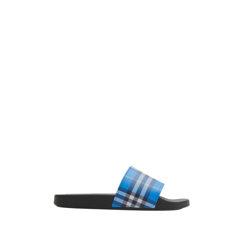 Chequered Slides Light Blue