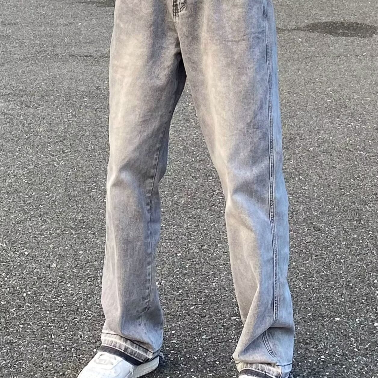 AZAR basic gray - Flared jeans